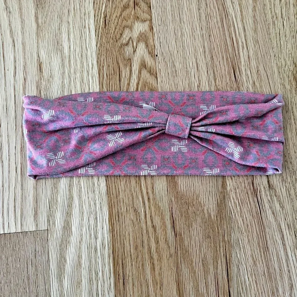 Pistil designs running bandeau workout headband fashion pink floral knit